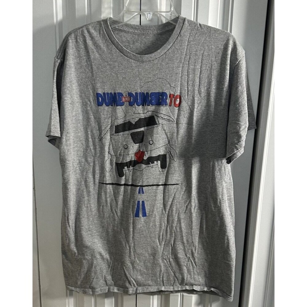 Retro T Shirt Dumb and Dumber To Movie Gray Mutt Cutts Large
